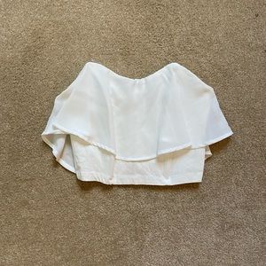 Flowy white bustier crop top